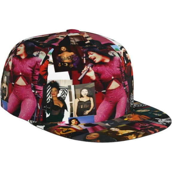 Selena Quintanilla Baseball Cap Snapback Flat Bill Brim Hip Hop Hat Ball Caps Adjustable Dad Hat Trucker Hats for Men Women Black
