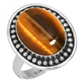 thumbnail image 1 of 925 Silver Ring For Women - Teens Brown Natural Tiger Eye Stone Silver Ring Size 6.5 June Birthstone Costume Silver Ring Size 6.5 Gift For Mom On Easter 925 Gemstone Silver Jewelry, 1 of 6