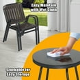 thumbnail image 3 of BAYUELSWU Patio Bistro Table Set 3 Pieces Small Patio Dining Set Outdoor Furniture Set with 2 Stackable Patio Dining Chairs and Glass Table for Yard Balcony Porch, 3 of 8