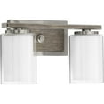 thumbnail image 7 of Progress Lighting Mast 2-Light Bath Vanity in Brushed Nickel with Clear and Etched Glass Shades, 7 of 7