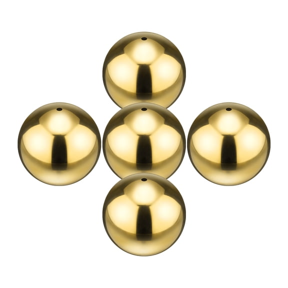 Uxcell 5-Pack Garden Gazing Globes Ball 2 Inch 201 Stainless Steel Hollow Mirror Ball for Home, Outdoor Gold