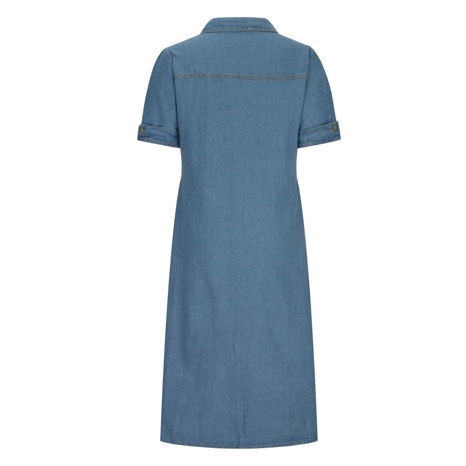 APEXFWDT Summer Jean Dresses for Women Short Sleeve Blue