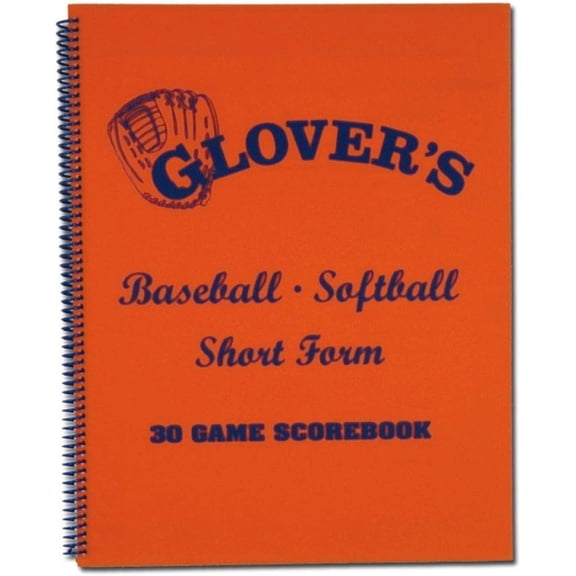 Glover's Scorebooks Short Form Baseball/Softball Scorebook 30 Games