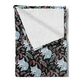 thumbnail image 2 of Fox Soft Flannel Fleece Throw Blanket, Continuous Pattern with Creative Leafy Branches and Sleeping Animal, Cozy Plush for Indoor and Outdoor Use, 60" x 80", Charcoal Grey Multicolor, by Ambesonne, 2 of 5