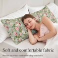 thumbnail image 5 of White Pink Flower Body Pillow Covers 20"x60", Shabby Chic Spring Vintage Leaf Green Soft Brushed Microfiber Breathable Throw Pillow Covers, Pillowcase with Zipper for Couch Sofa Bedroom Living Room, 5 of 9