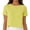 Yellow, variant on BLVB Cotton Linen Shirts for Women Spring Summer Casual Crewneck Short Sleeve Shirt Blouses Cute Beach Crop Tops