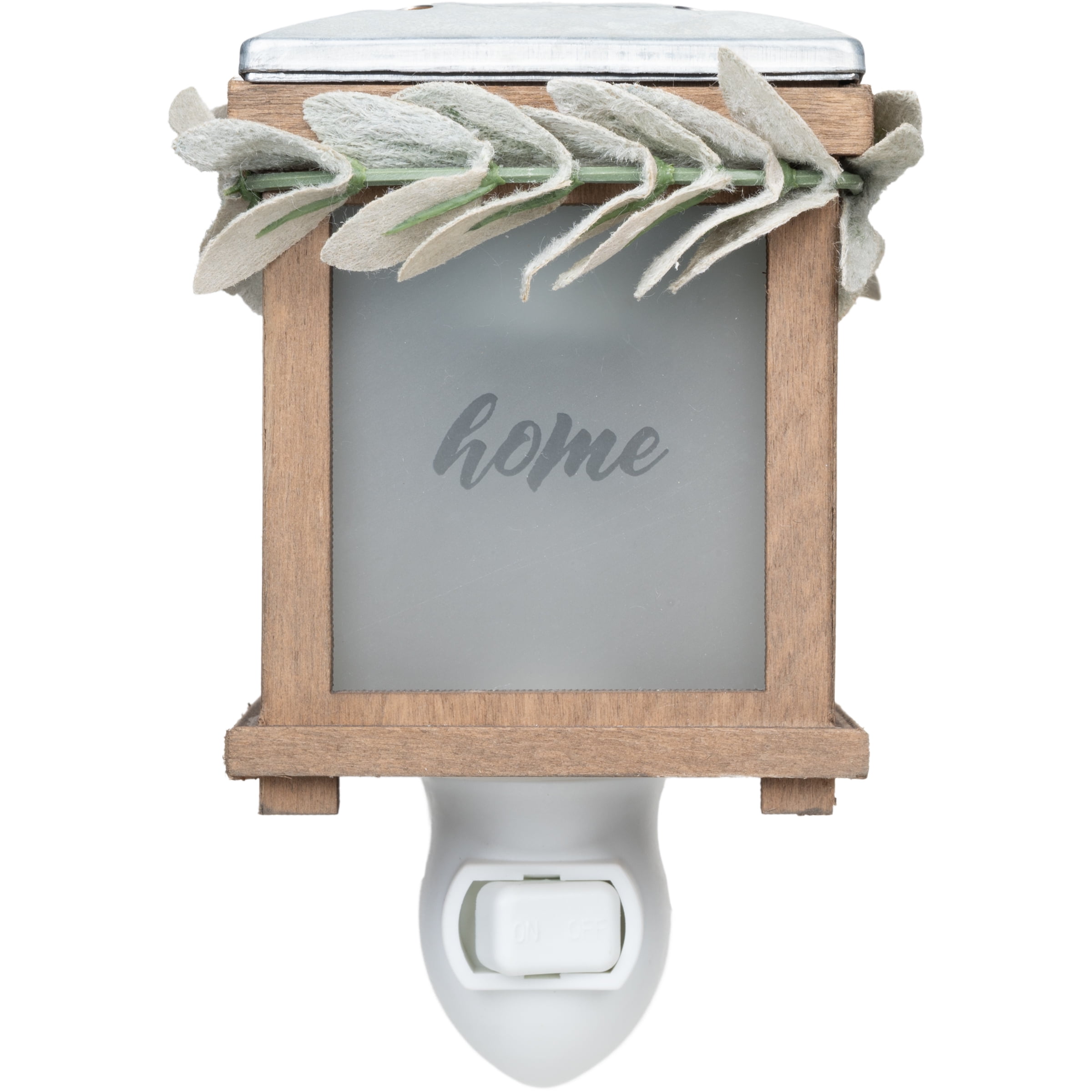 (2 pack) Better Homes & Gardens Accent Wax Warmer Farmhouse Botanical Wood, Glass, Metal Wax Warmer Type with 15 watt light bulb, Multi-color 1 Pack