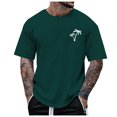 thumbnail image 1 of TSADFHJI T-Shirts Graphiques pour Hommes Musique Automne Printemps et Été Imprimé Manches Courtes Col Rond T-Shirt Floral Tendance Mode TTG Vert Armée, 1 of 4