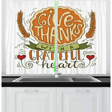 Thanksgiving Curtains 2 Panels Set Give Thanks With A Grateful