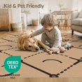 thumbnail image 4 of ODIKA 4'x6' Black Beige Geometric Pattern Design Washable Area Rug Modern Abstract Motif with Dotted Lines for Bedroom, Reading Nook, Pet Friendly & Non-Shedding, 4 of 7