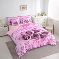 thumbnail image 4 of Feelyou 3D Pink Rose Twin Bedding Sets 7-Piece for Couple, Romantic Valentine's Day Bedding Comforter Set, Glitter Fashion Diamond Reversible Sheet Sets, Super Cozy Room Decor, 4 of 9