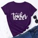 thumbnail image 2 of Camiseta de manga corta con estampado bonito para el día del maestro y cuello redondo suelto a la moda para mujer Pompotops hfajkhk137910, 2 of 6