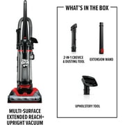 Dirt Devil Bagless Upright Vacuum Cleaner, Multi-Surface Extended Reach, {et Friendly, for Hard Floor & Carpet, Attachments & Tools, UD76310V, Black