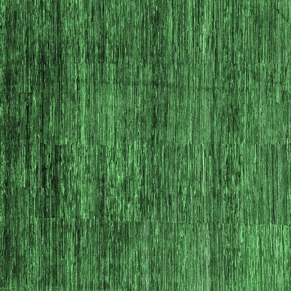 Ahgly Company Indoor Square Oriental Emerald Green Modern Area Rugs, 5' Square