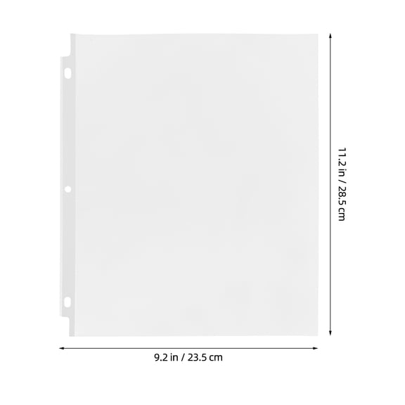 Toyvian 50Pcs Clear Sheet Protectors Plastic Sleeves with Holes Document Holders