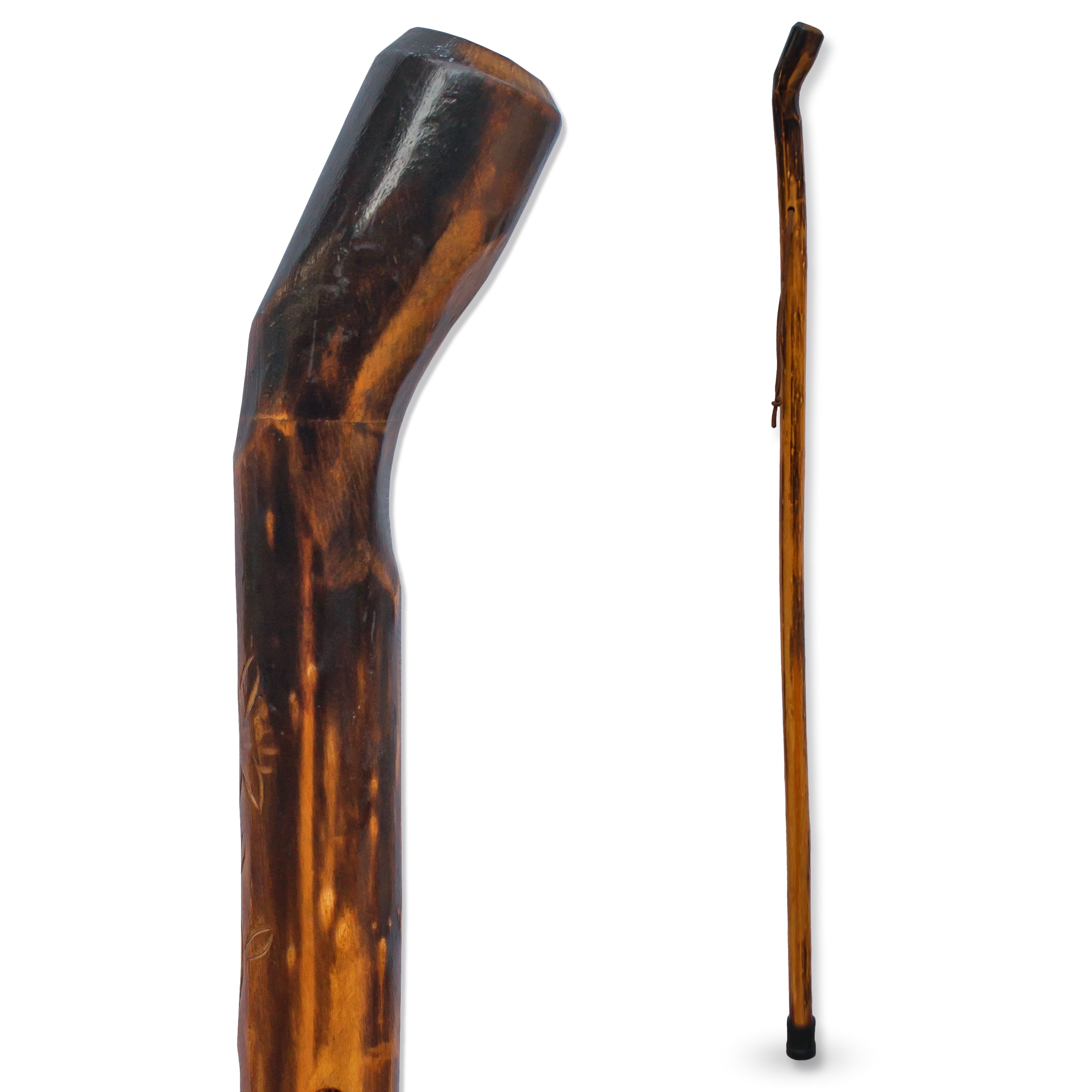 RMS Natural Wood Walking Stick - 48" Handcrafted Wooden Hiking Stick