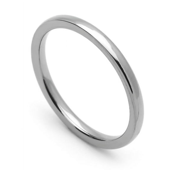 Women's 2MM Comfort Fit Stainless Steel Wedding Band Classic Domed Ring (Size 1 to 12)