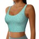 thumbnail image 2 of Balery Teal Turquoise Glitter Sujetadores deportivos con espalda cruzada para mujer, acolchados, sin costuras, de alto impacto, ideales para yoga, gimnasio, entrenamiento y fitness.-Small, 2 of 8