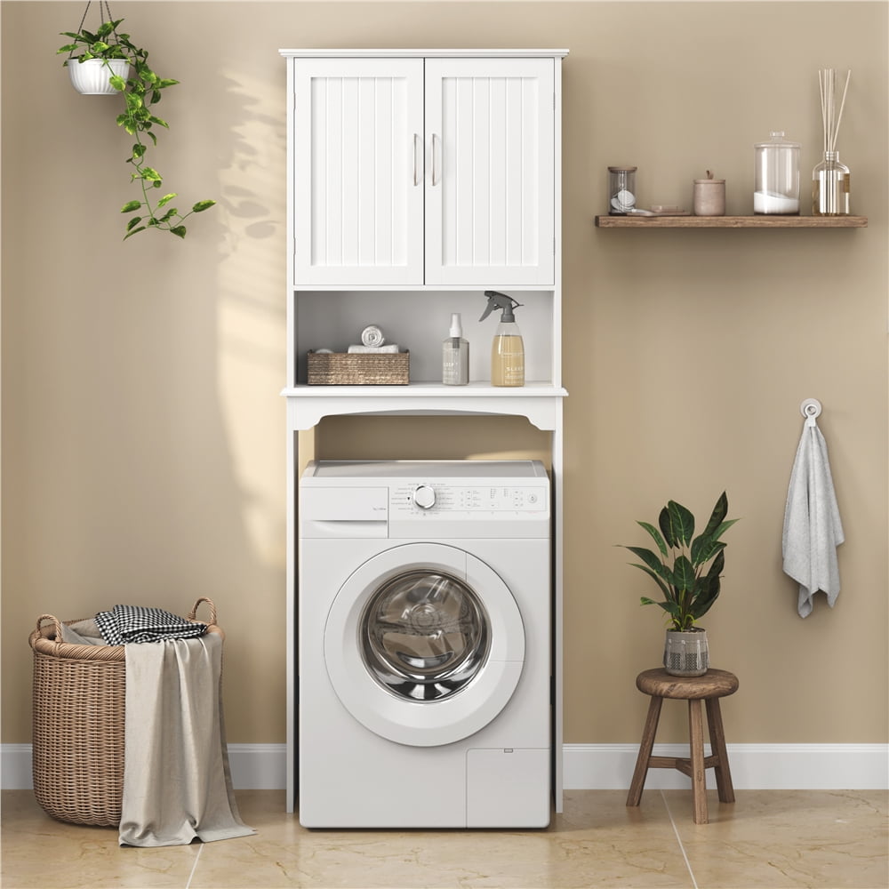 Yaheetech Over-the-Toilet Bathroom Cabinet with Adjustable Shelf,White