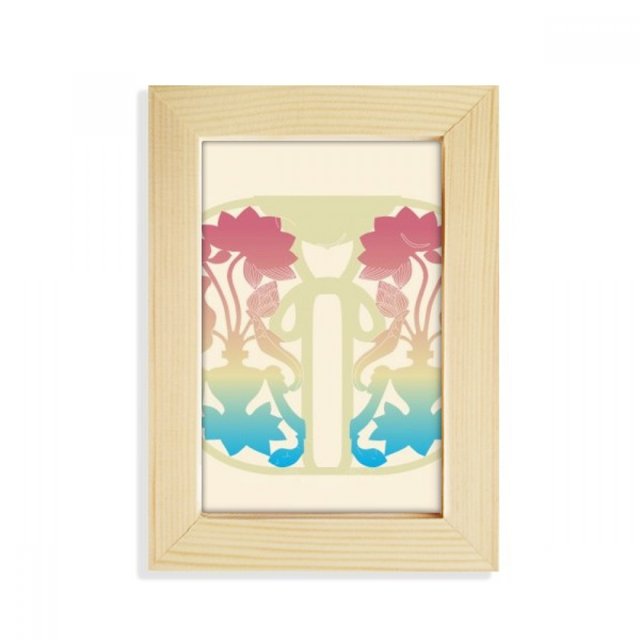 Pintura colorida flor amarilla Escritorio de madera Arte Pintura 5x7 pulgadas marco de foto Unbranded