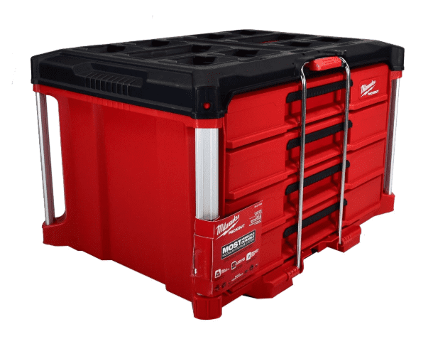 Milwaukee PACKOUT 4-Drawer Tool Box, 50-lb Capacity, Modular Storage, Model 48-22-8444