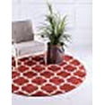 thumbnail image 3 of Unique Loom 3116947 8 x 8 Pi Tapis Rond en Treillis Philadelphia&44; Terre Cuite, 3 of 10
