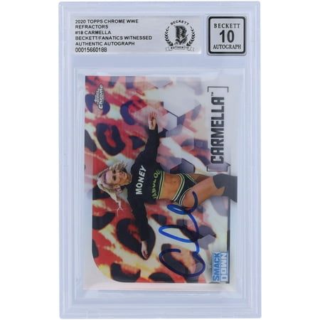 Carmella WWE Autographed 2020 Topps Chrome Refractors #18 Beckett Fanatics Witnessed Authenticated 10 Card - Fanatics Authentic Certified