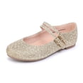 thumbnail image 2 of HOMEHOT Girls Dress Shoes Mary Jane Shoes for Girls Princess Ballerina Flats Back to School Shoes for Girls Party Wedding Glitter Gold Big Kid 4, 2 of 6