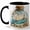 Black, variant on Lighthouse Ocean Bottle Coffee Mug, Sailboat Seashell Coastal Beach Design, 11 oz Ceramic Cup