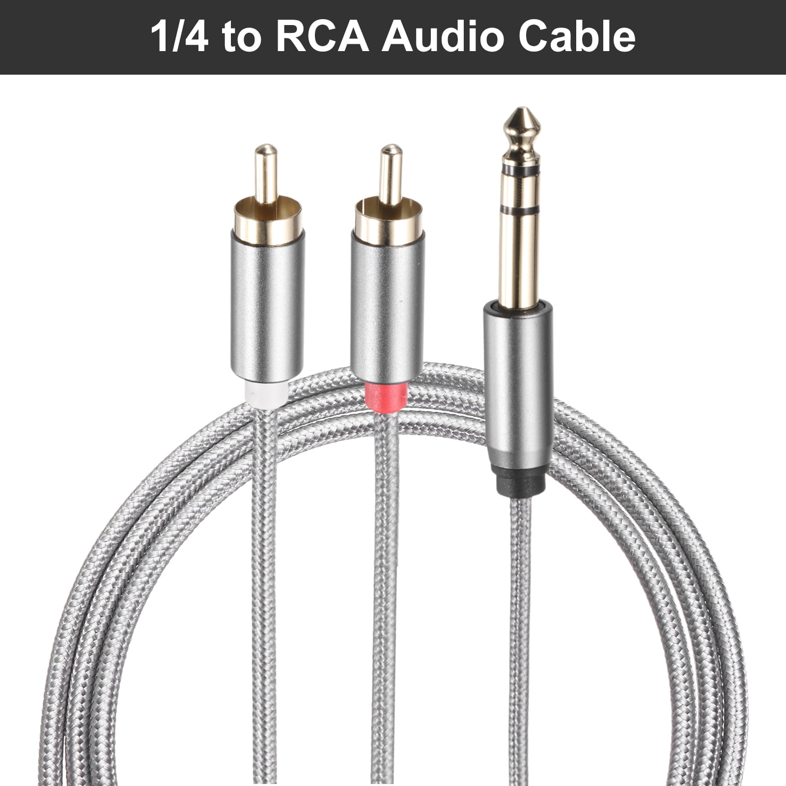 1/4 to RCA Cable, 33ft TRS to 2 RCA Stereo Audio Cable 6.35mm RCA Y Splitter