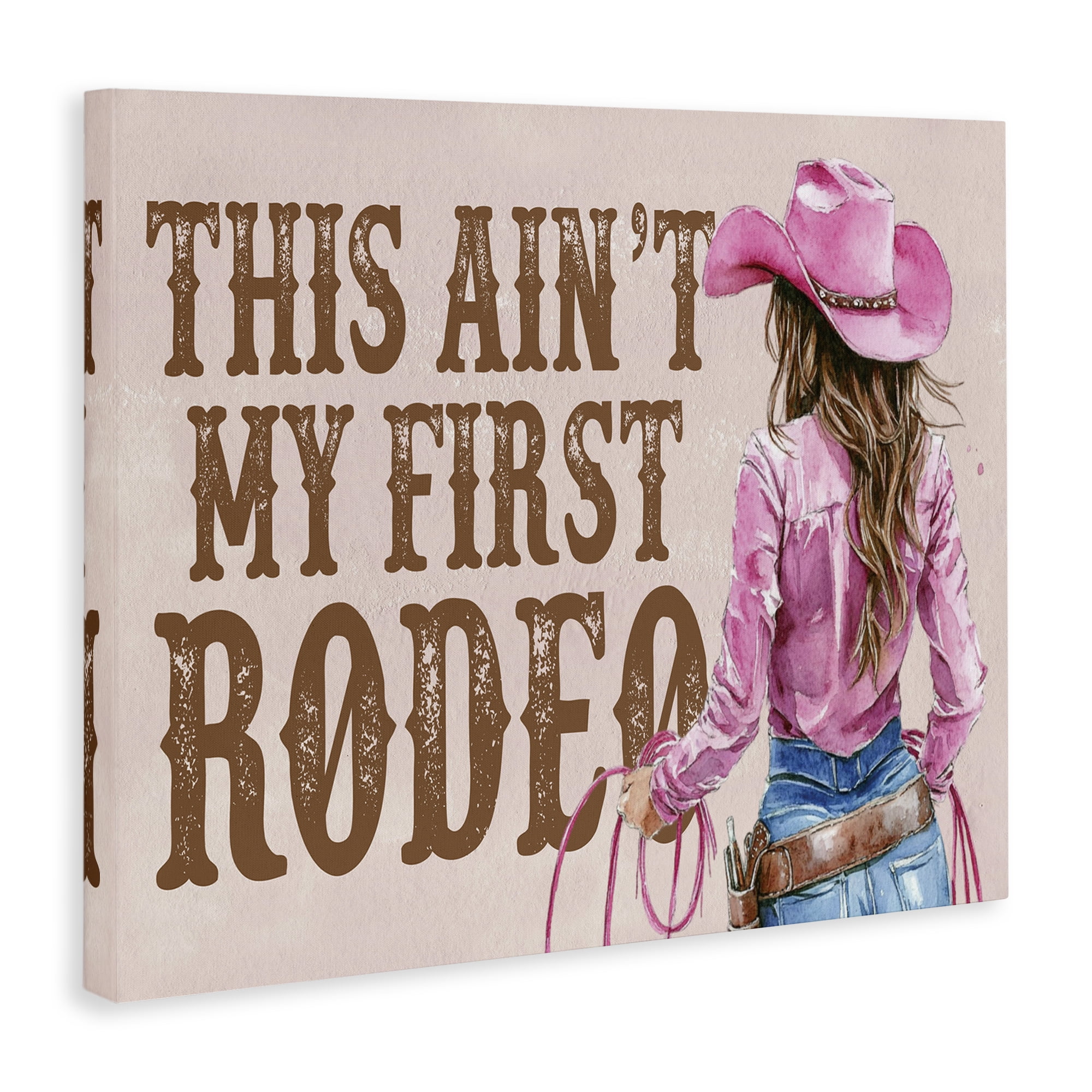 Stupell Industries Ain't My First Rodeo Girl People Painting Wrapped Canvas Art Print Wall Art, 30 x 24