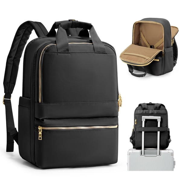 Mochila de viaje wepadre negra para mujer impermeable 15.6 pulgadas