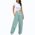 thumbnail image 5 of TRUBKH Fleece Pants Women High Waisted Pants for Women Winter Pants Sweatpants for Women Wide Leg Pants Woman Fall Leggings with Pockets Green Xl, 5 of 9