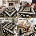 thumbnail image 6 of 8x10 Washable Area Rug, Retro Pattern Non-Slip Extra Large Rectangle Rug for Living Room Bedroom, Ethnic Style Brown Black Weaving Texture Indoor Floor Mat for Home Decor, 6 of 9
