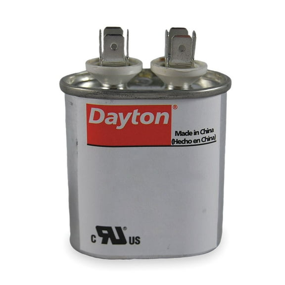 Dayton Motor Run Capacitor, Oval, 370V AC, 7.5 mfd, 2 13/16 in Overall H 2MDV6