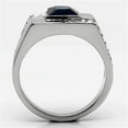 thumbnail image 3 of High polished (no plating) Stainless Steel Ring with Synthetic Synthetic Glass in Montana for Women Montana Stone Color Style TK587 Size 10, 3 of 4