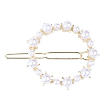 Hair Clip Love Heart Crown Pentagram Geometric Hair Pin Hair Ornament for Women Girls Ladies (Round)