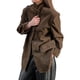 thumbnail image 3 of Chaqueta de Gamuza Y2k, Abrigo de Piel Sintética Marrón, Moda Femenina de Otoño, Abrigo de Gran Tamaño con Bolsillos Antiguos. Café L, 3 of 10