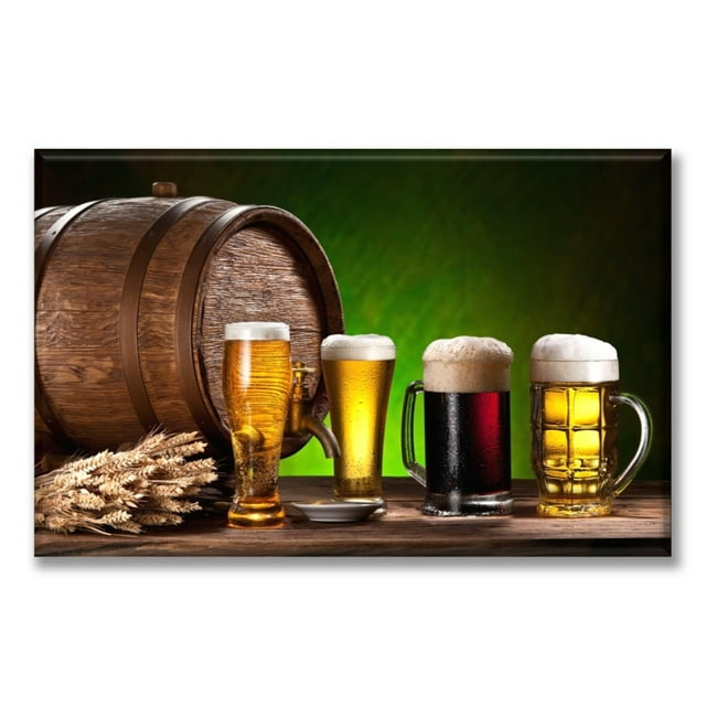 Cuadro Canva Listo Para Colgar Tipo Galería Cerveza De Barril 40X60 cm