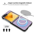 thumbnail image 5 of Magnetic for Samsung Galaxy Z Flip 6 PU Leather Case, [Compatible with Mag-Safe] PU Leather Hard PC Shell Slim Durable Shockproof Protective Phone Case Cover for Samsung Galaxy Z Flip 6, Purple, 5 of 12