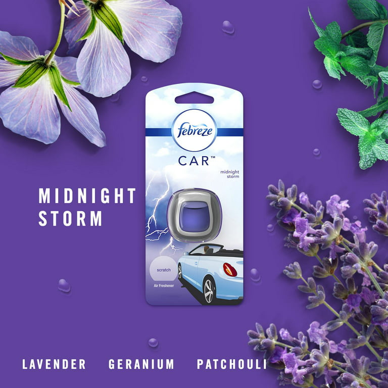 Febreze Car Odor Eliminating Air Freshener, Midnight Storm, 2 Count