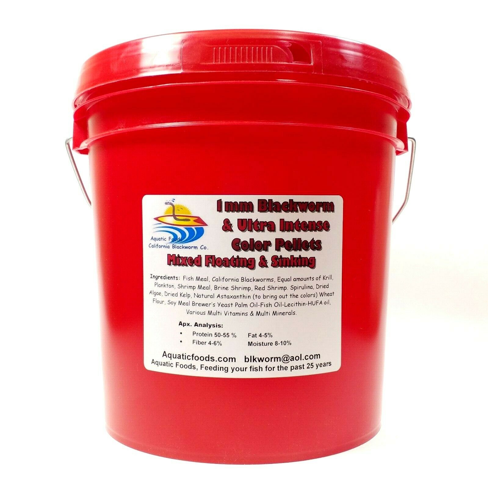 Aquatic Foods California Blackworm Pellets – Intense Red Coloring, Floating/Sinking, 1mm (Bulk)