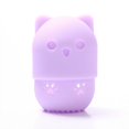 thumbnail image 1 of Estuche para guardar huevos de maquillaje de belleza, funda protectora portátil de silicona para viajes, caja de almacenamiento a prueba de polvo Meow puff, 1 of 6