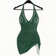 thumbnail image 6 of TaTaai New Arrival Women's Solid Color Cutout One Piece Swimsuit Spaghetti Straps Fashion Casual Swimwear Soft Stretchy Fabric for Summer Vacation Beach Gift, 6 of 9