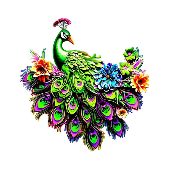 BNNG Metal Birds Wall Art Decor, Beautiful Peacock Outdoor Wall Decor for Patio Wall Fence Deck Garden Home Balcony Tropical Bird Peacock Wall Sculpture Hanging for Indoor Outdoor