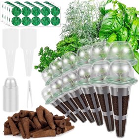 Lzvxtym 50 Sets Hydroponic Seed Pods Kit,Indoor Growing System Kit Includes Grow Sponges Lids Labels Tweezers for Most Flowers Greenery System