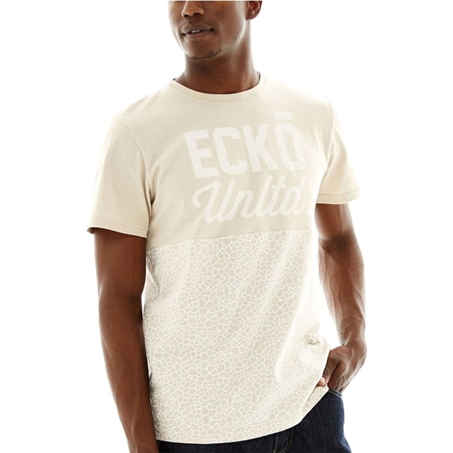 Ecko Unltd. Playera con medio gráfico y estampado Quake para hombre, blanquecino, talla mediana