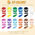 thumbnail image 2 of 30 Pack Mini Acrylic Paint Set,12 Color Acrylic Paint Strips with 60 Pcs Painting Brushes for Kids&Adults, 420 PCS Kids Paint Set Container Strips Storage for Home Classroom Party Favors Easter Gifts, 2 of 5