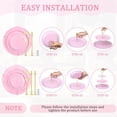 thumbnail image 4 of 12 Pcs Dessert Table Display Stand Set Include 5 Cupcake Stand Holder Tier Tower 1 Cake Holder 6 Serving Tray Combo for Party Birthday Baby Shower Wedding(Pink, Green, White), 4 of 7