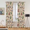 thumbnail image 2 of Tan Coffee Kitchen Curtains Window Panels, Vintage Latte Cafe Books Leaves Flowers Theme Insulated Window Treatment Curtain, Grommet Curtains for Bedroom/Living Room/Bathroom, 2 Piece 42"Wx84"L, 2 of 8